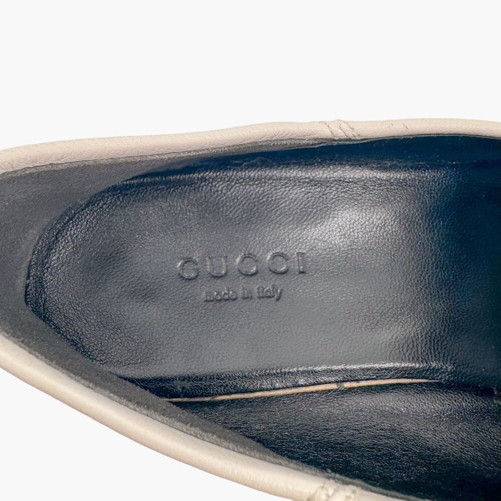 Gucci Brixton Horsebit Loafers EU 36.5 US 6.5 White Leather Flat Buckle Shoe - Picture 11 of 13